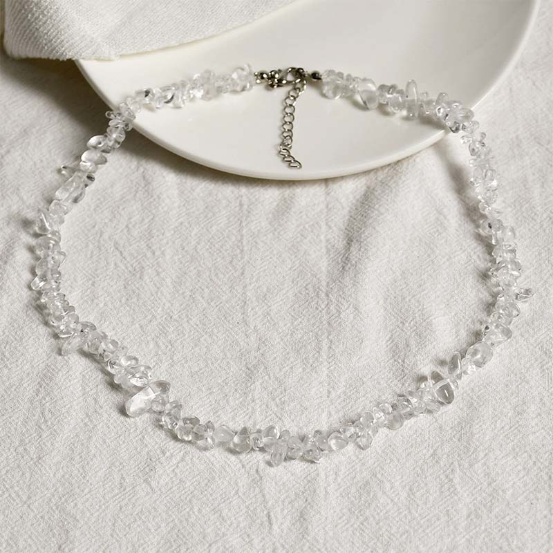 Buddha Stones Natural Crystal Stone Luck Necklace - White Crystal - image 9
