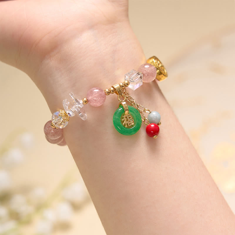 Foviel Attracting Love and Protection Pink Bracelet Bangle Bundle