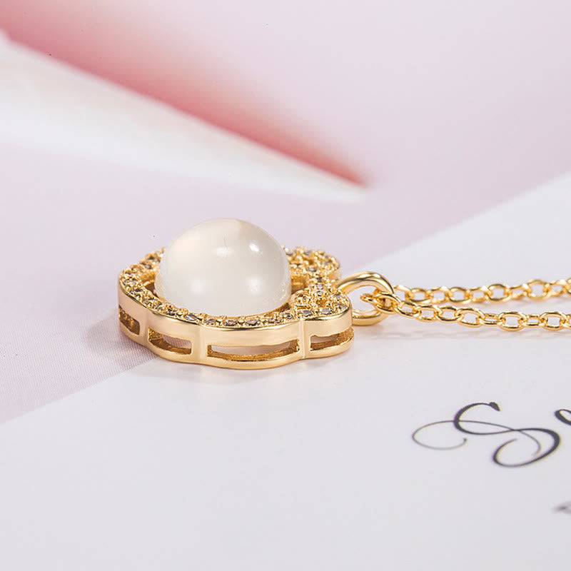 Buddha Stones Chalcedony Lock of Good Wishes Positive Necklace Pendant Necklaces & Pendants BS 5
