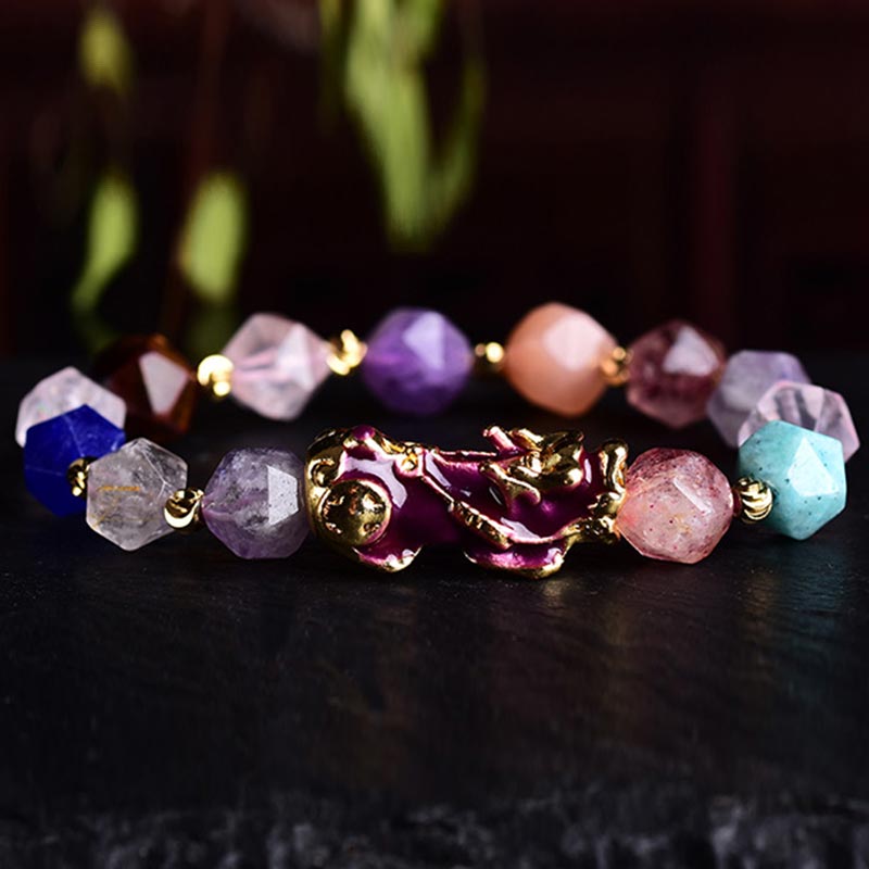 Buddha Stones FengShui PiXiu Amethyst Luck Bracelet Bracelet BS 1