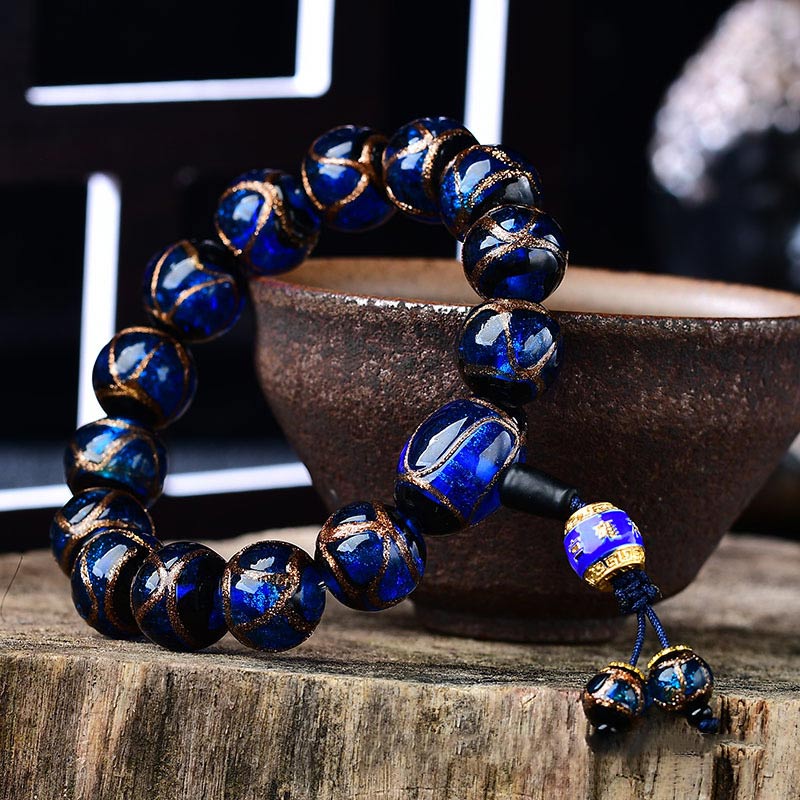 Buddha Stones Tibetan Dragon Vein Agate Healing Bracelet Bracelet BS 15