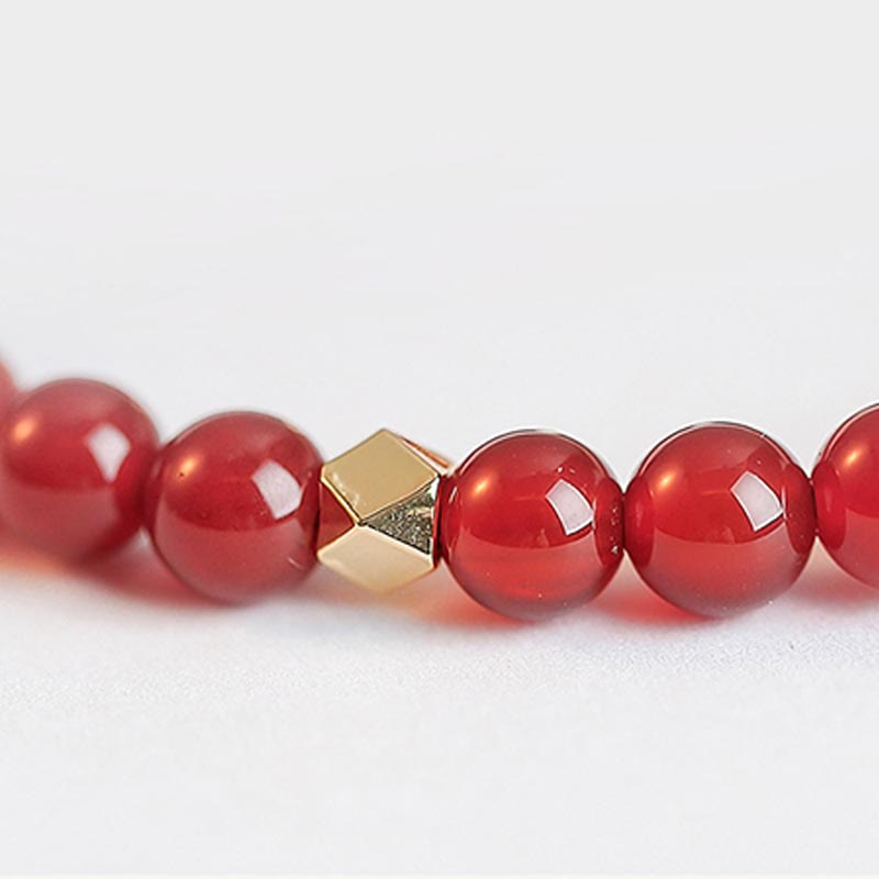 Natural Red Agate Endless Knot Four Leaf Clover Star Confidence String Bracelet Bracelet BS 7