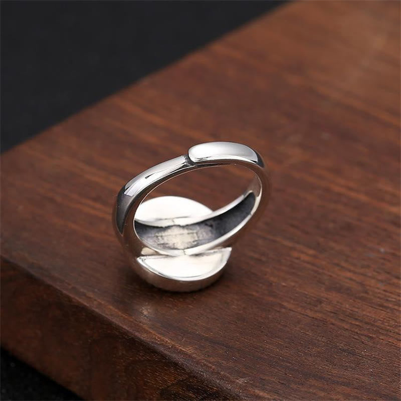 Buddha Stones Tibetan Om Mani Padme Hum Peace Rotatable Ring Ring BS 6