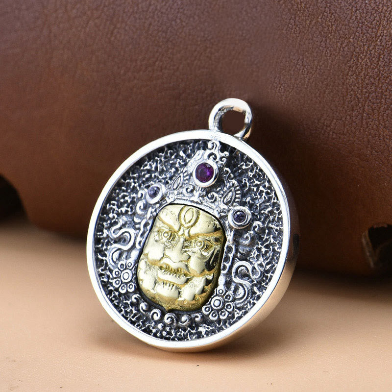 Foviel 925 Sterling Silber Zakiram Göttin des Reichtums Dorje Vajra spirituelle Halskette Anhänger