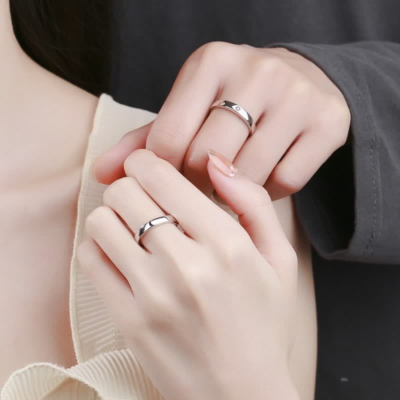Buddha Stones 925 Sterling Silver Sun Moon Protection Adjustable Couple Ring Ring BS 2