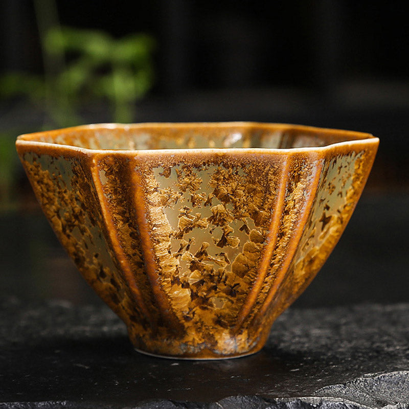 Buddha Stones Colorful Brown Ceramic Teacup Kung Fu Tea Cup Bowl Cup BS 9.2cm*5.5cm*120ml Without Gift Box