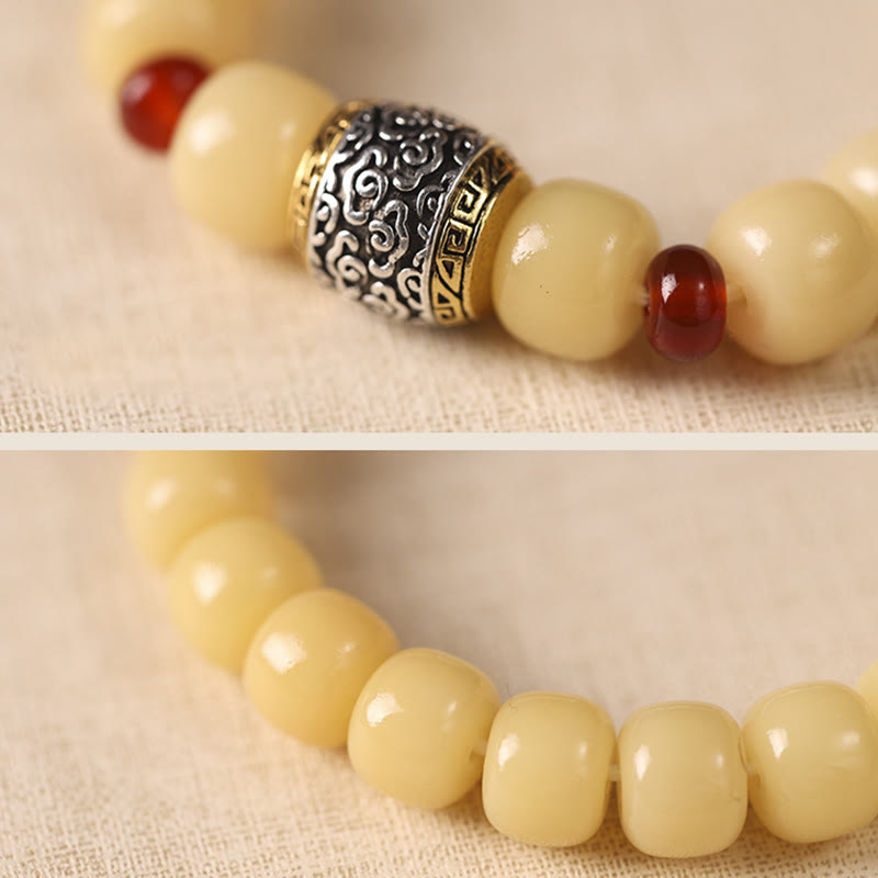 Buddha Stones Bodhi Seed Auspicious Cloud Fu Character Bead Peace Bracelet Bracelet BS 8