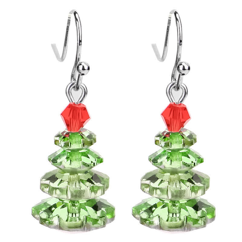 Buddha Stones Various Crystals Christmas Tree Amethyst Peace Healing Drop Earrings Earrings BS 4