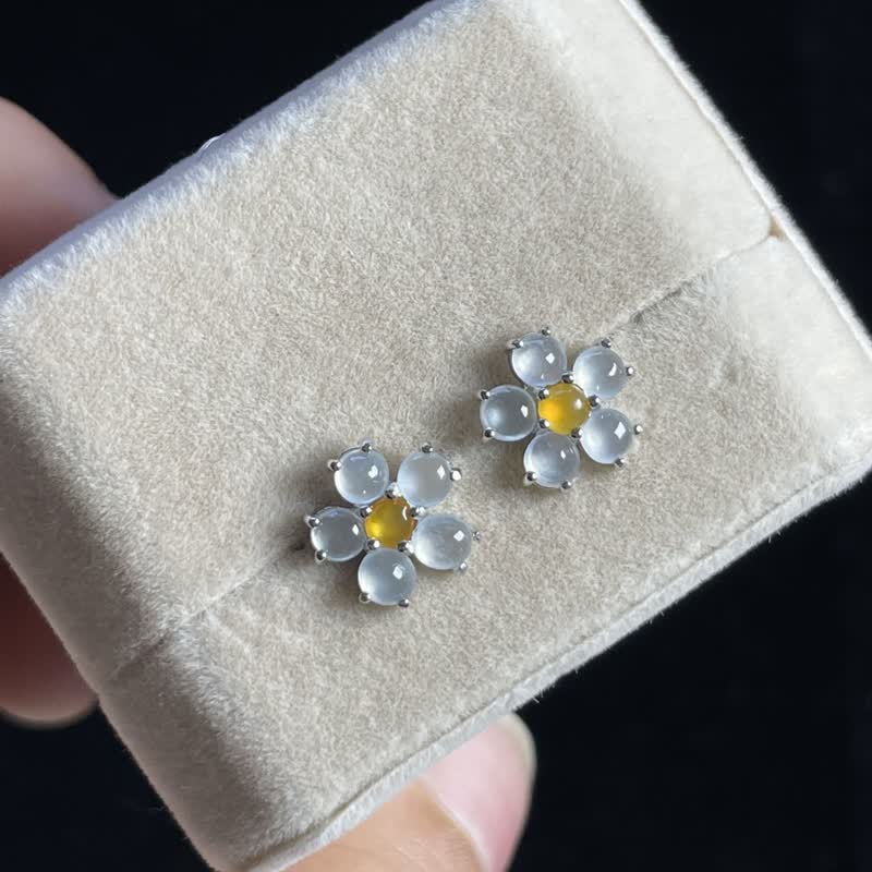 FREE Today: Release Negativity White Jade Flower Blessing Stud Earrings FREE FREE 14