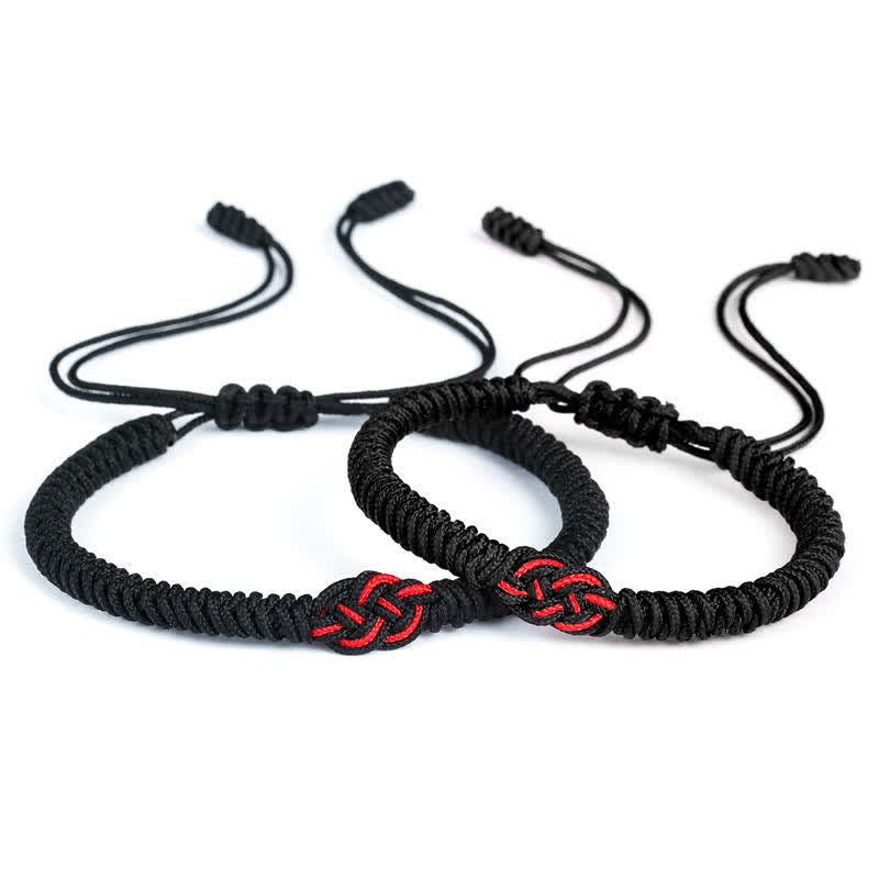 Foviel 2Pcs Tibetan Luck Chinese Knot Protection String Bracelet