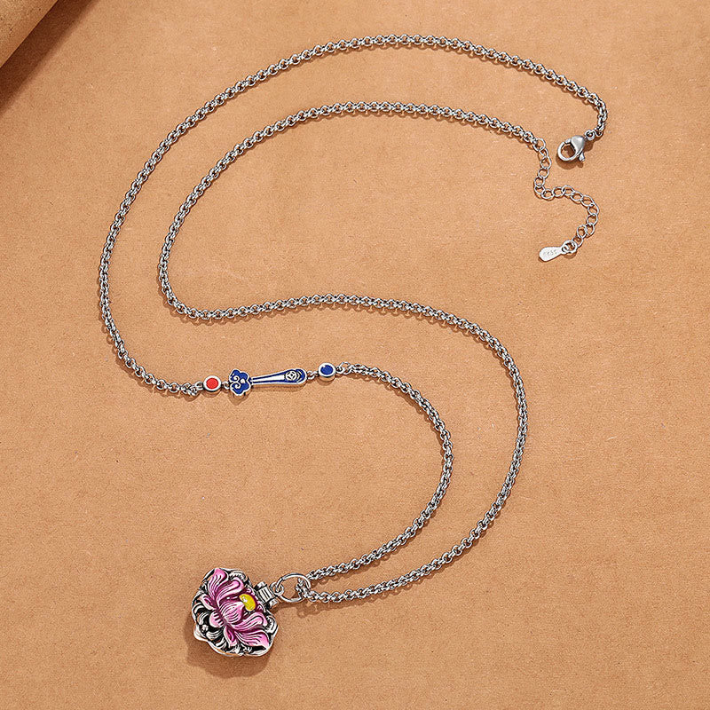 Buddha Stones Tibet Copper Lotus Luck New Begining Necklace Pendant Necklaces & Pendants BS 2