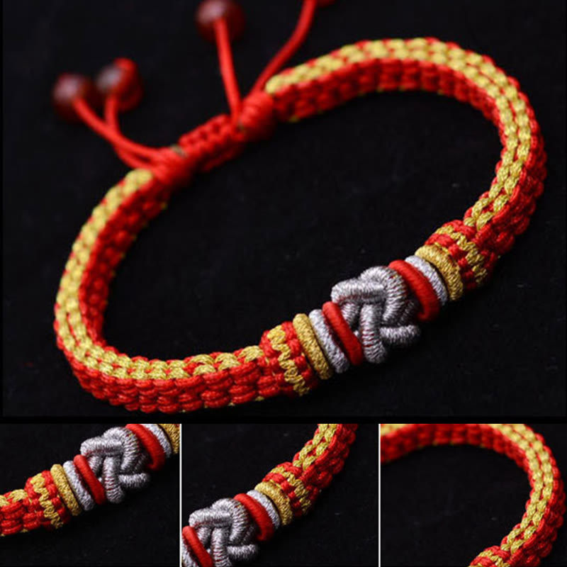 Buddha Stones Colorful Rope True Love Knot Luck Handmade Bracelet Bracelet BS 11