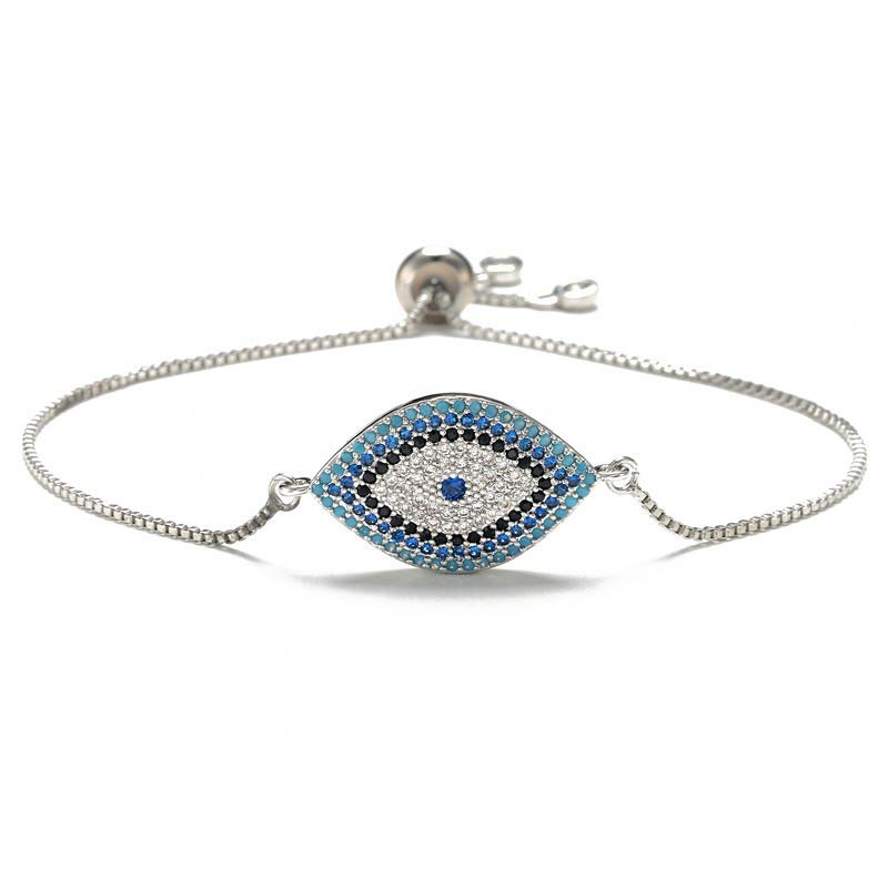 Buddha Stones Evil Eye Protection Healing Bracelet Bracelet BS Silver