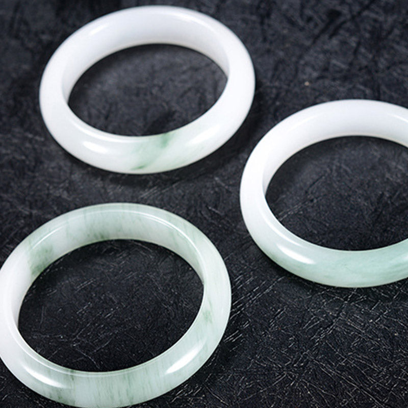 Buddha Stones Natural Jade Luck Healing Bangle Bracelet Bracelet BS 7