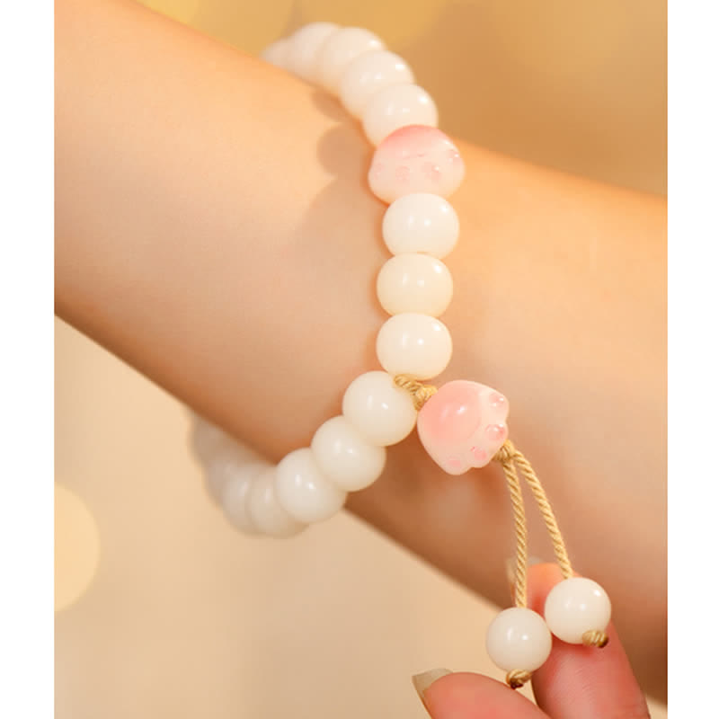 Buddha Stones Natural Bodhi Seed Lovely Paw Lucky Cat Paw Peace Bracelet Bracelet BS 5