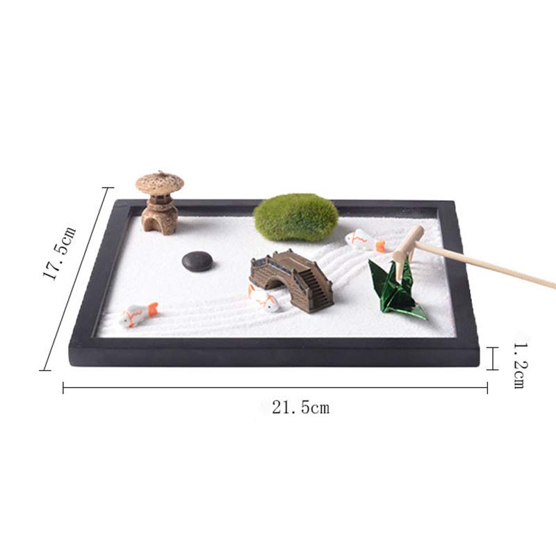 Buddha Stones Koi Fish Small Bridge Grass Landscape Peace Meditation Zen Garden Decoration Decorations BS 9