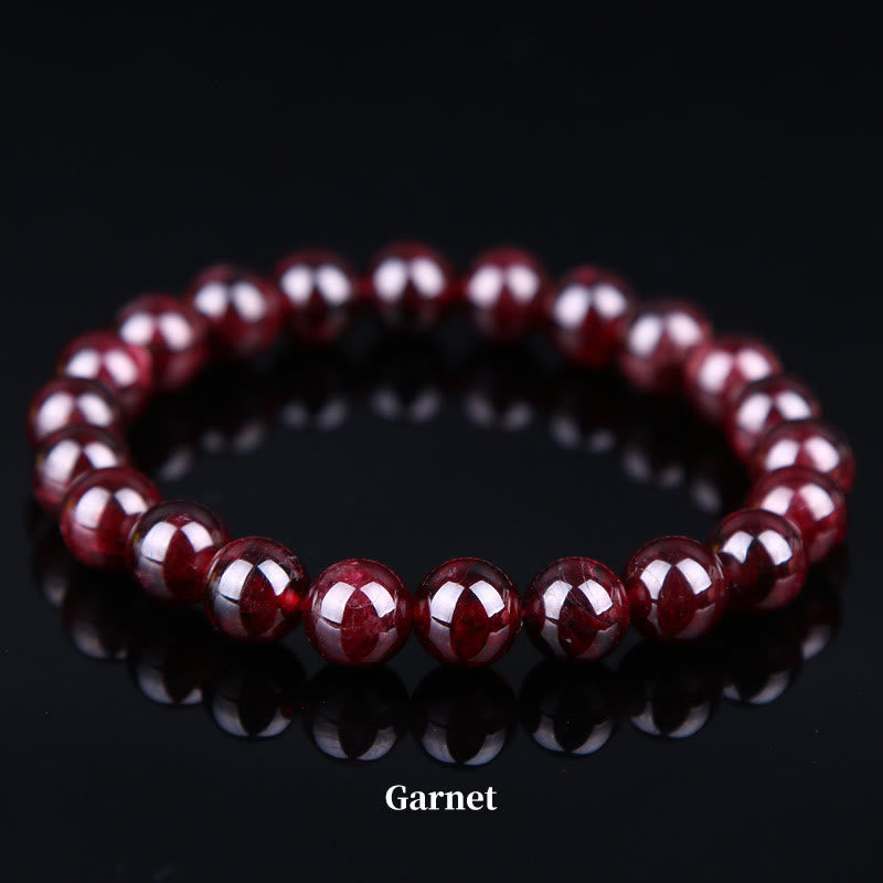 Buddha Stones Natural Stone Quartz Healing Beads Bracelet Bracelet BS 8mm Garnet