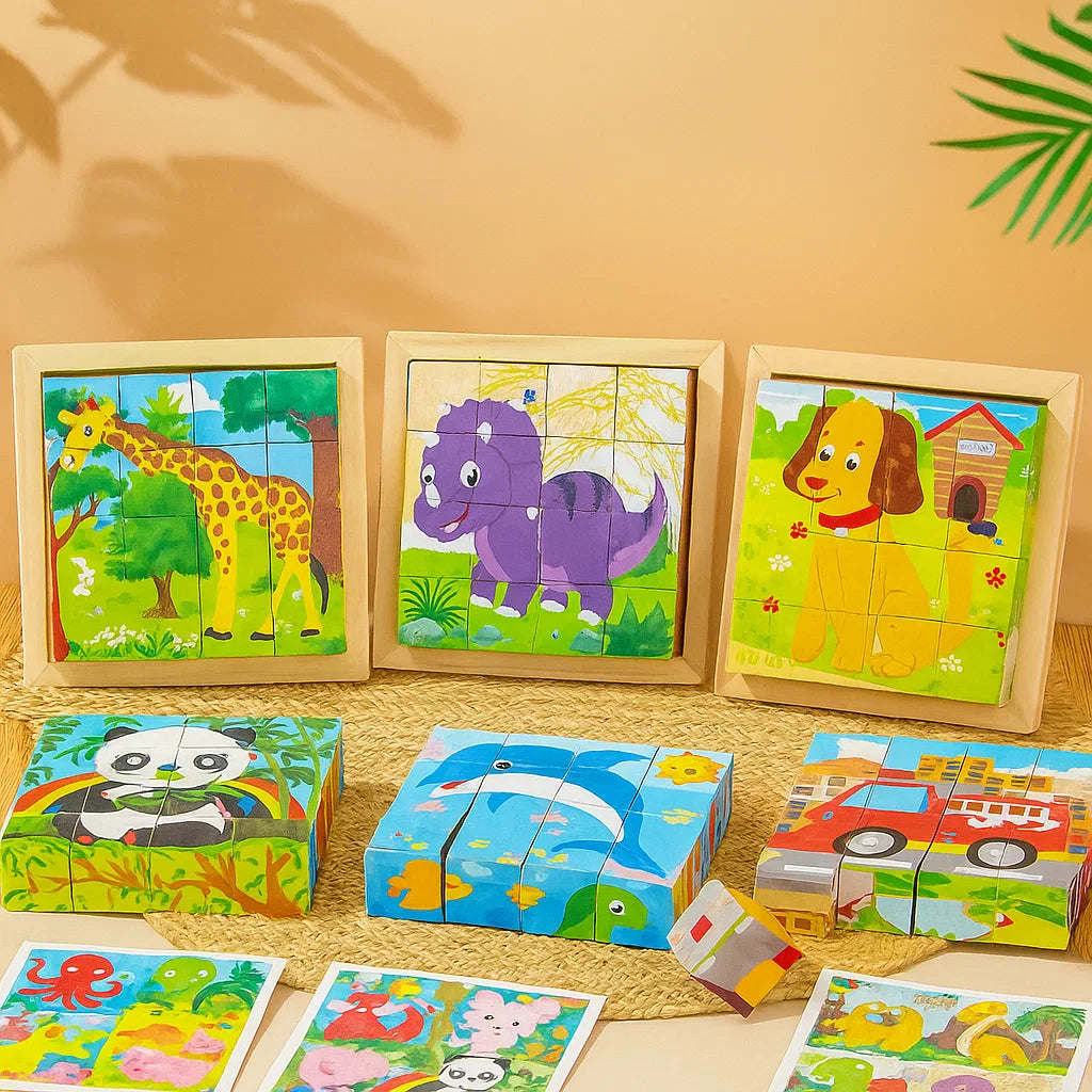 CubePuzzle – Divertido y Educativo – Rompecabezas de Bloques de Madera 3D