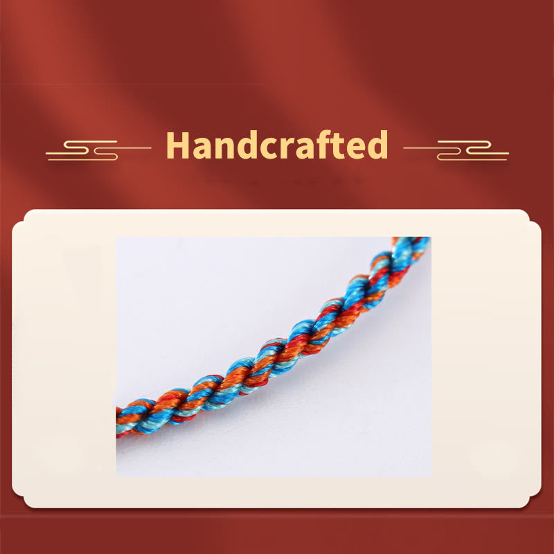 Buddha Stones 925 Sterling Silver Zongzi Pattern Luck Multicolored Handcrafted Bracelet Bracelet BS 12