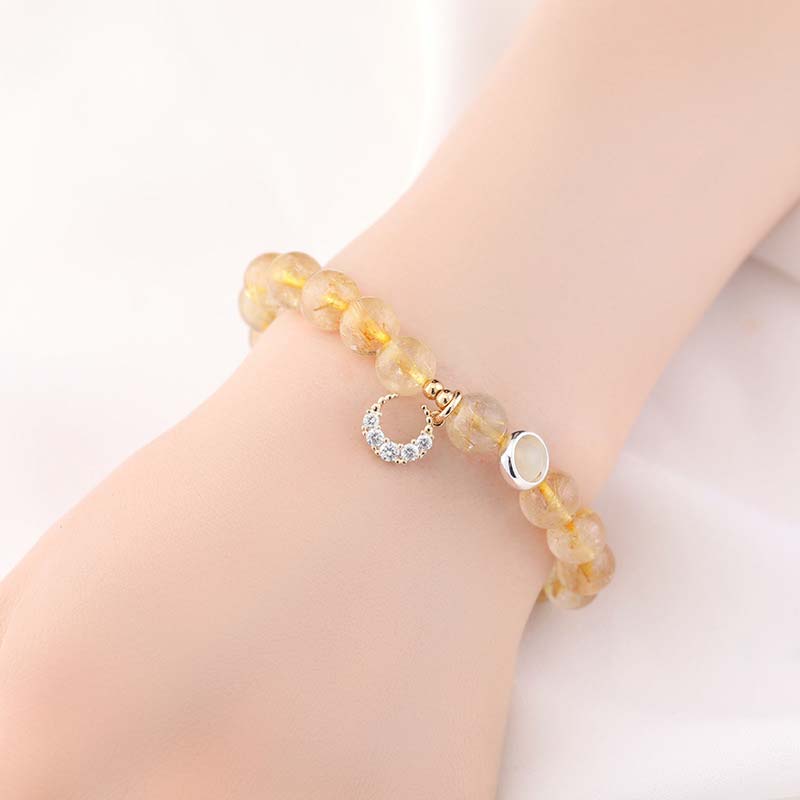 Citrine Luck Protection Moon Charm Bracelet Bracelet BS 3