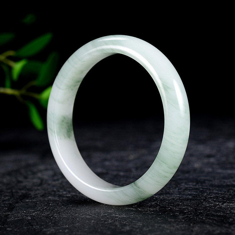 Buddha Stones Natural Jade Luck Healing Bangle Bracelet Bracelet BS 60-62mm