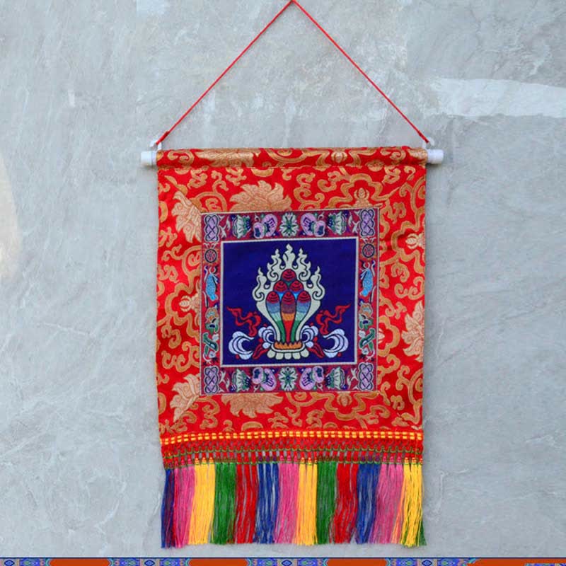 Buddha Stones Vajra Auspicious Symbols Spiritual Power Wall Art Wall Art BS The Chintamani Jewel Blue