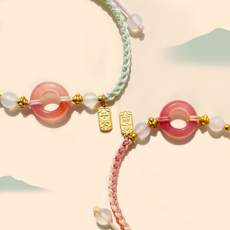 Buddha Stones Peace And Joy Agate Peace Buckle Auspicious Handmade Braided Bracelet Bracelet BS 2