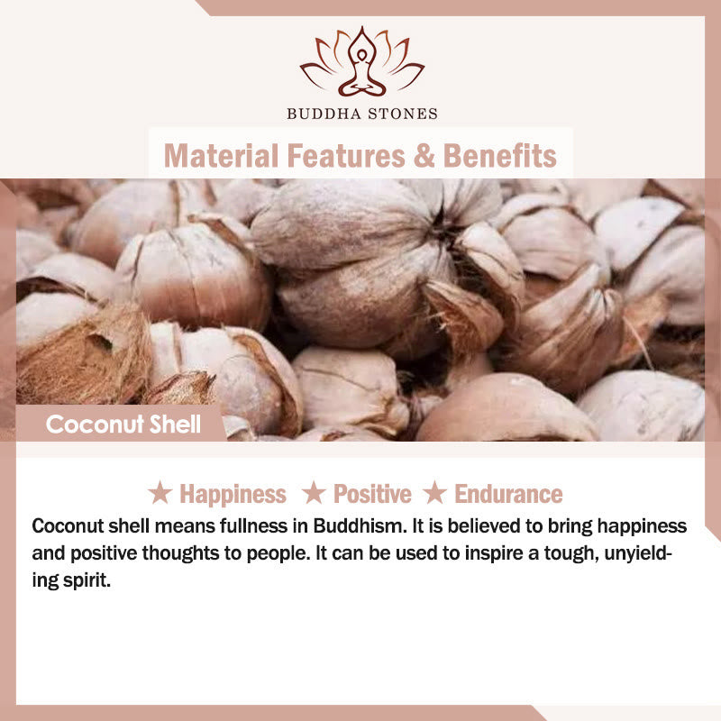 Buddha Stones Retro Coconut Shell Copper Happiness Triple Wrap Bracelet Bracelet BS 14