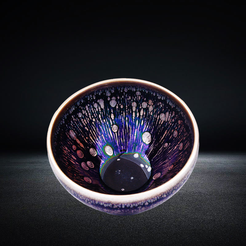 Buddha Stones Handmade Chinese Jianzhan Purple Glaze Ceramic Teacup Ceramic Tenmoku Kung Fu Tea Cup Jian Zhan Tea Cup BS 2