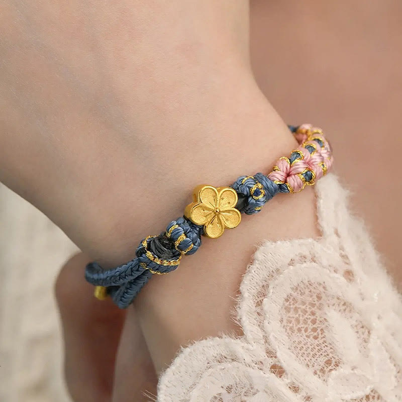 Buddha Stones Peach Blossom Design Wealth String Bracelet Bracelet BS 8