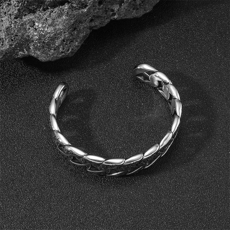 Buddha Stones Tibetan Om Mani Padme Hum Mantra Titanium Steel Peace Cuf Bangle Bracelet Bracelet Bangle BS 3