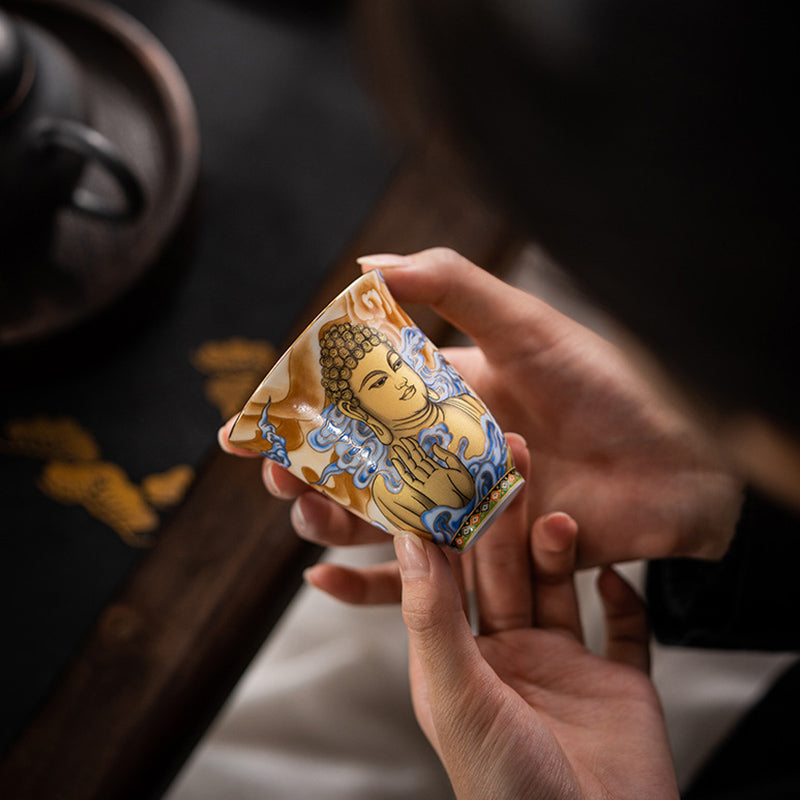 Buddha Stones Dunhuang Color Flying Apsaras Teacup Kung Fu Tea Cup Cup BS 5