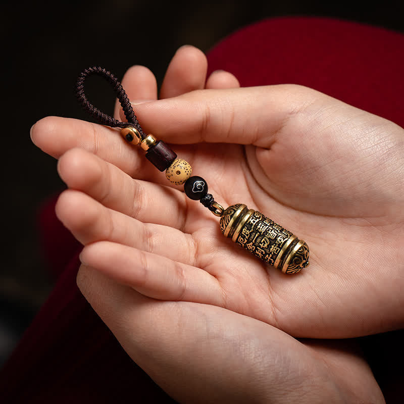 Buddha Stones Heart Sutra Copper Key Chain Key Chain BS 4