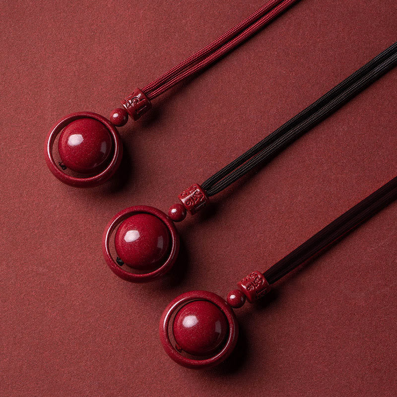 Buddha Stones Cinnabar Om Mani Padme Hum PiXiu Blessing Lucky Bead Necklace Pendant Necklaces & Pendants BS 1