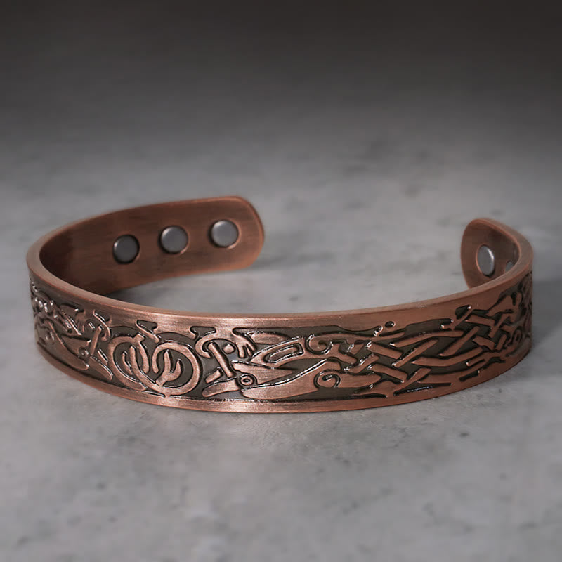 Buddha Stones Viking Birds Magnetic Copper Adjustable Cuff Bracelet Bangle Bracelet Bangle BS main