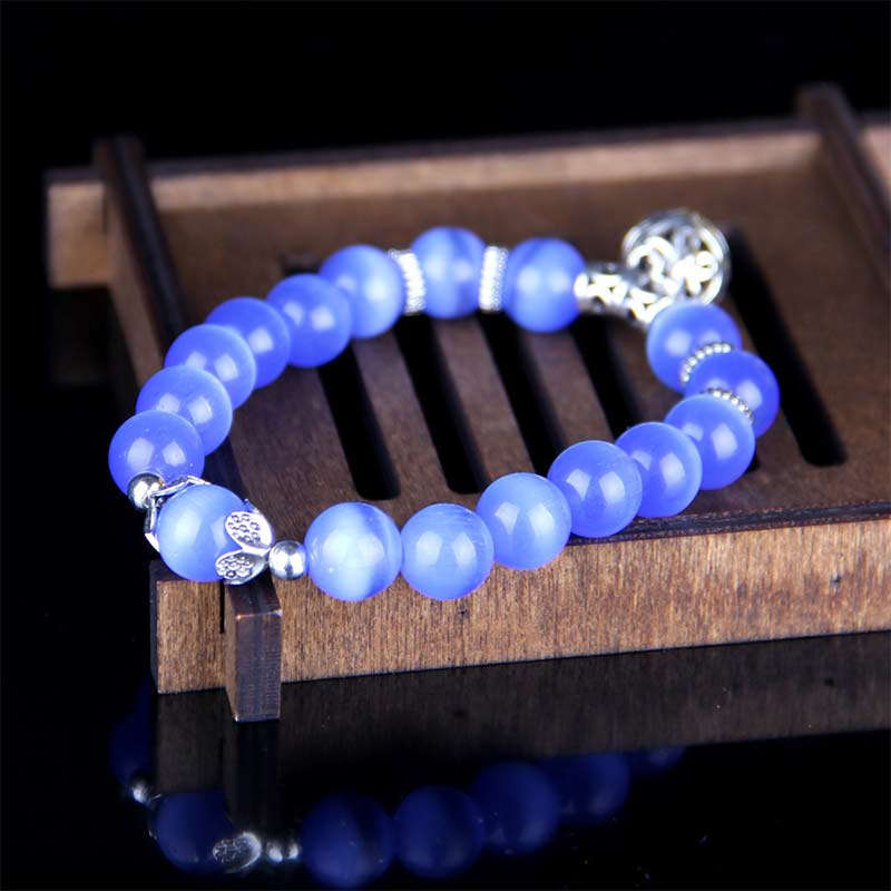 Bracelet porte-bonheur œil de chat tibétain Foviel