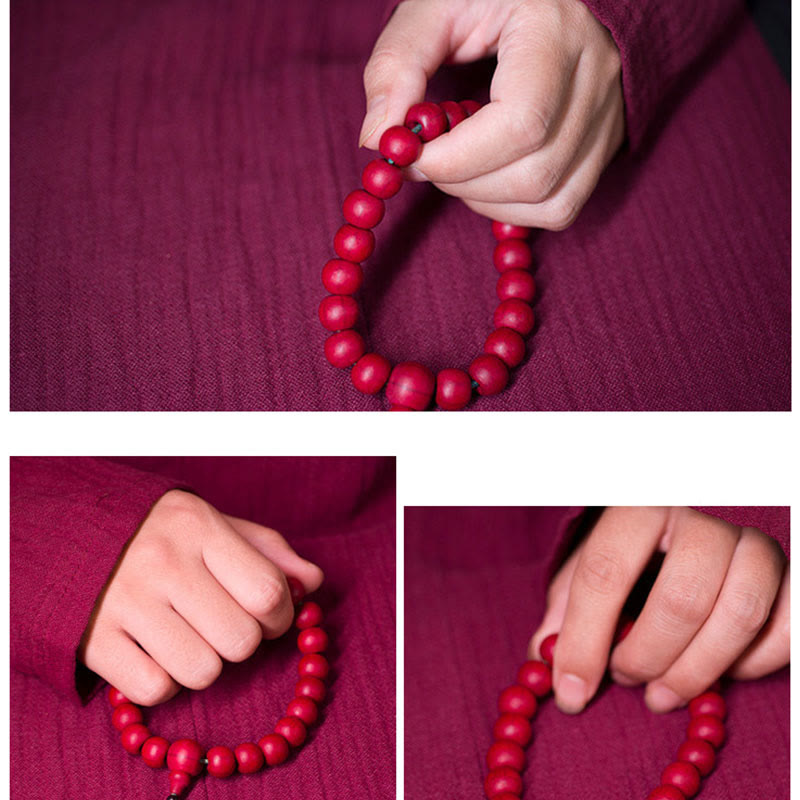 Buddha Stones Abelia Biflora Wood Warding Off Evil Spirits Wrist Mala Wrist Mala BS 7