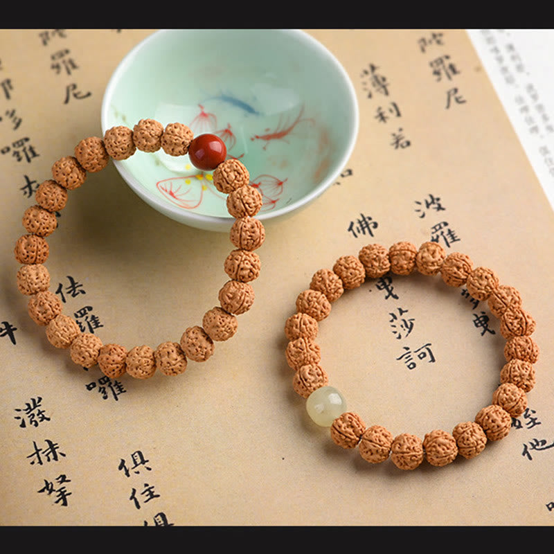 Buddha Stones Tibet Rudraksha Bodhi Seed Wealth Auspiciousness Bracelet Bracelet BS 31