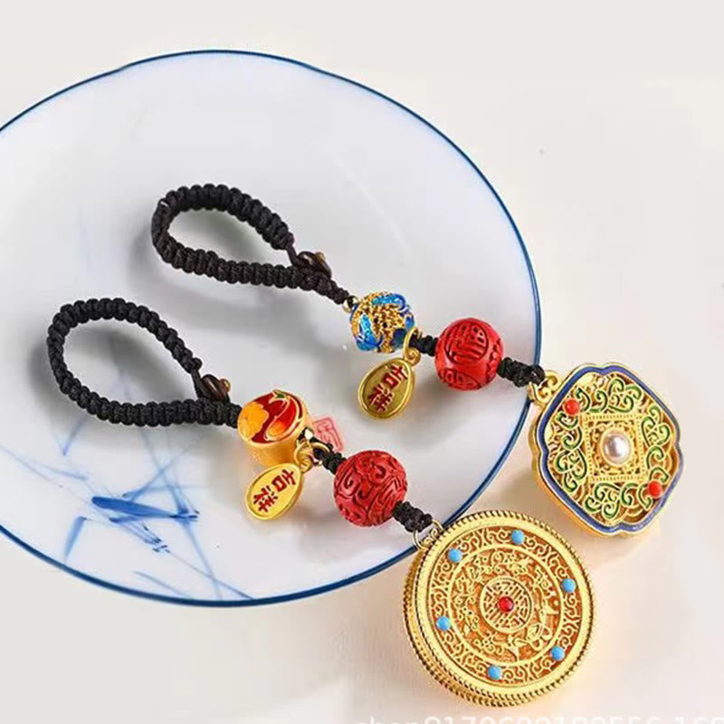 Buddha Stones Fu Character Blessing Ruyi Charm Key Chain Key Chain BS 21