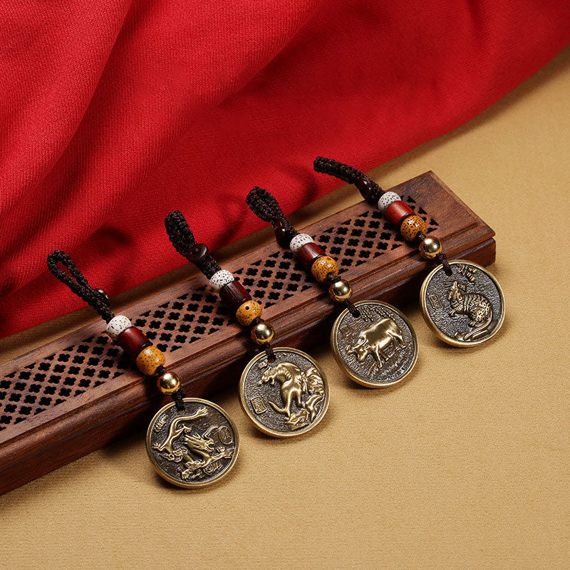 Chinese Zodiac Copper Luck Keychain Decoration Decoration BS 13