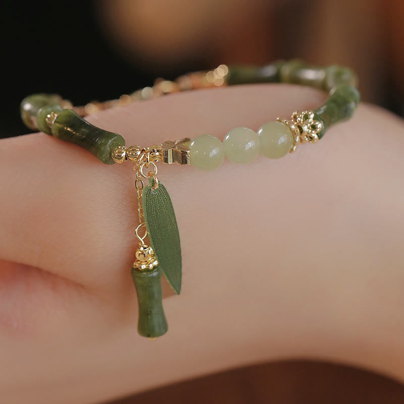 FREE Today: Keep Alive Jade Bamboo Pattern Luck Abundance Bracelet FREE FREE Green Bamboo Leaf(Wrist Circumference 15-19cm)