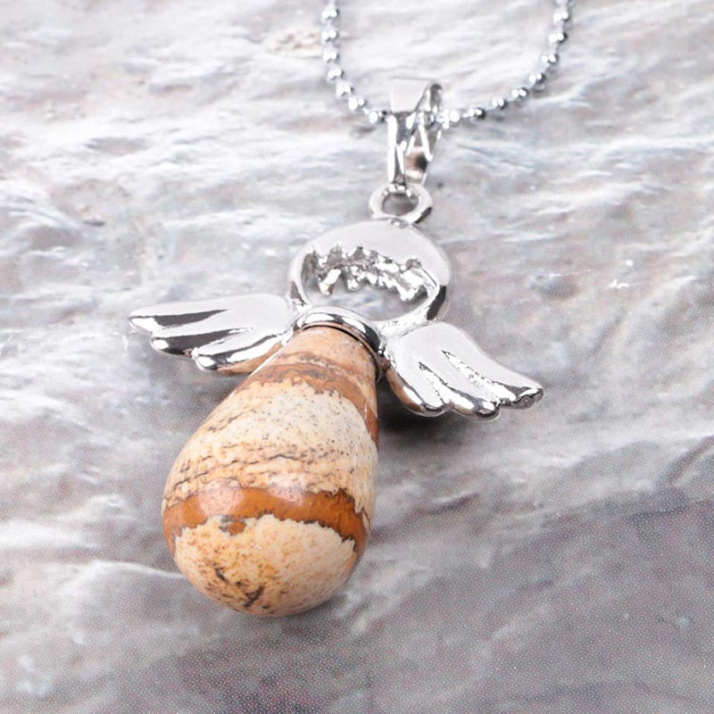 Buddha Stones Little Angel Wings Natural Crystal Luck Necklace Pendant - image 26