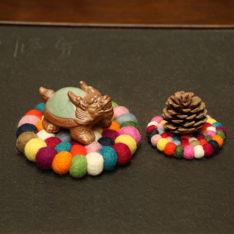Buddha Stones Tibetan Singing Bowl Handcraft Felted Wool Cushion Decoration Decorations buddhastoneshop 2