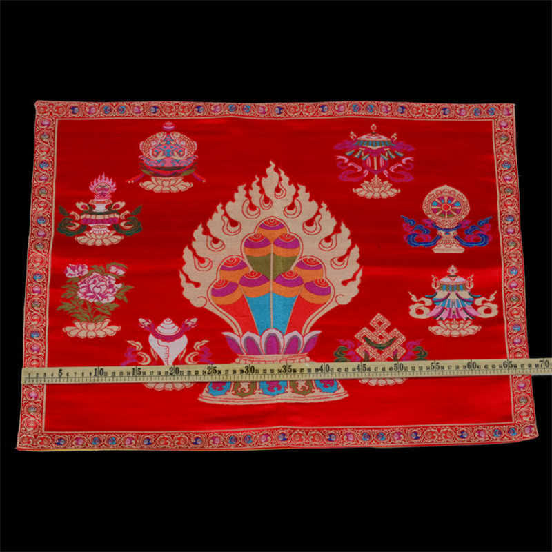 Buddha Stones Prayer Altar Mat Healing Meditation 8 Auspicious Symbols Mat Prayer Altar BS 4