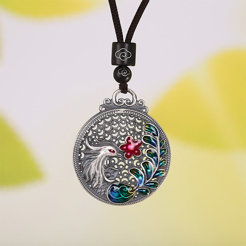Buddha Stones 990 Sterling Silver Phoenix Luck Protection Necklace Pendant Necklaces & Pendants BS 7
