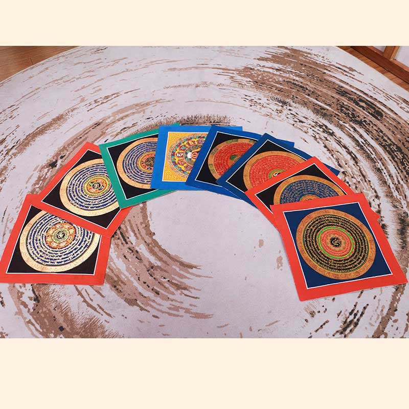 Buddha Stones Tibetan Handmade Thangka Painting Blessing Thangka Blind Box Random Color Pattern Tibetan Thangka BS 6