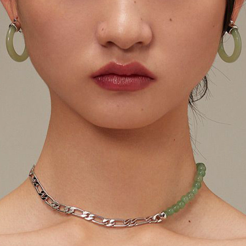 Buddha Stones Round Jade White Jade Prosperity Earrings Earrings BS 3