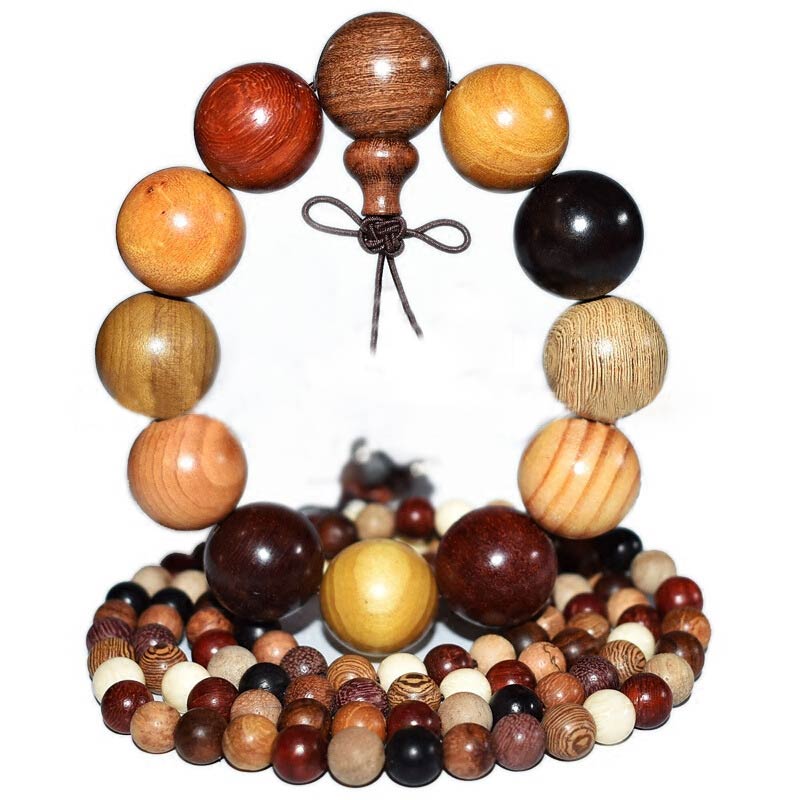 Buddha Stones 108 Beads Wenge Wood Mala Blessing Meditation Bracelet - image 6