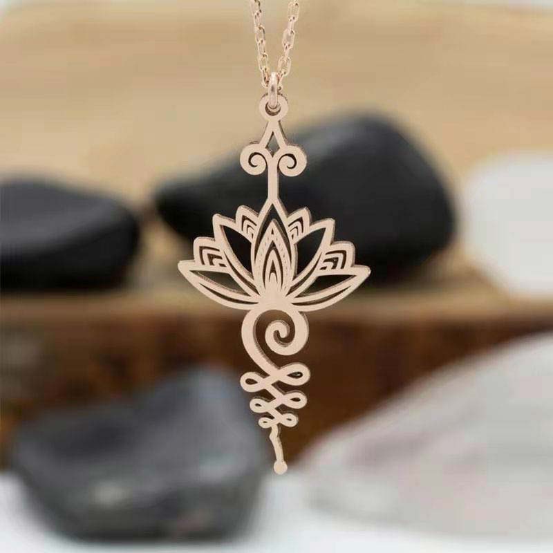 Buddha Stones Lotus Luck Wealth Necklace Pendant Necklaces & Pendants BS 4