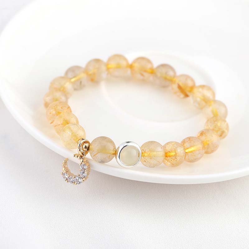 Citrine Luck Protection Moon Charm Bracelet Bracelet BS 6